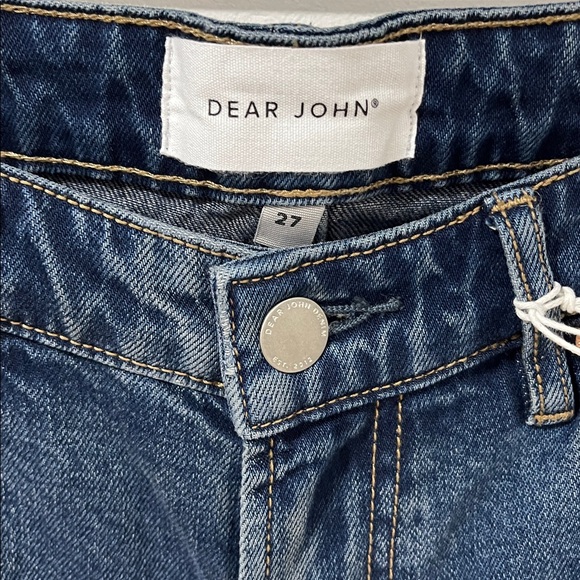 NWT Dear John Denim Women’s Straight Leg Jeans 27 Blaire Dark Blue Wash Mid Rise - Picture 3 of 8